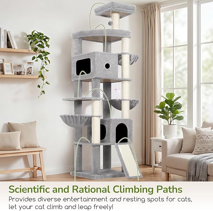 Globlazer 83in Heavy Duty Cat Tree, Giant Cat Tower - Image 2