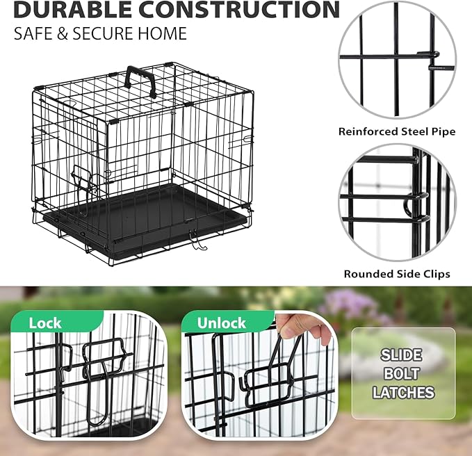 BestPet | Dog Crate | 18" | Black | Foldable Metal Kennel - Image 4