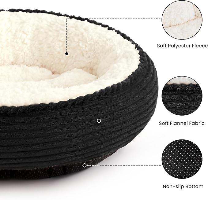 Love's cabin Round Donut Cat and Dog Cushion Bed, 24in Pet Bed - Image 2
