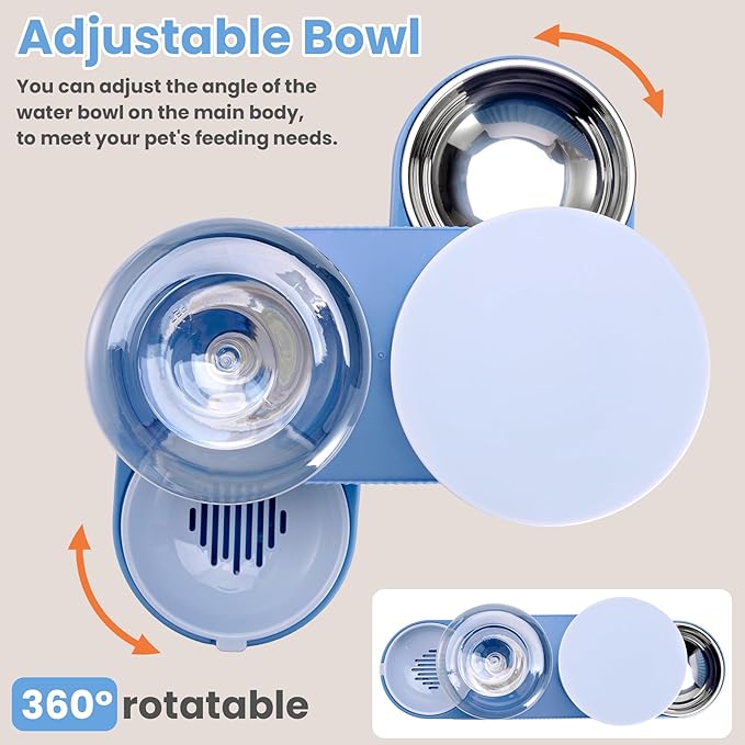 2 Pack Automatic Cat Feeder Stainless Steel Water Dispenser Gravity Food Feeder - Image 4