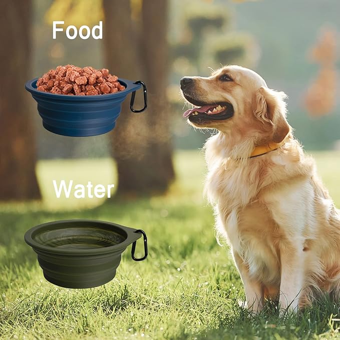 PetBonus 2-Pack Silicone Collapsible Dog Bowls, BPA Free Dishwasher Safe - Image 4