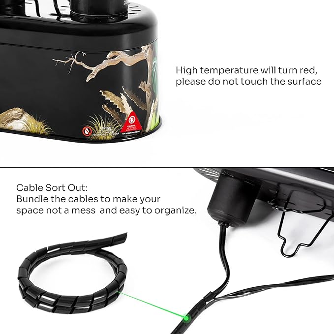 REPTI ZOO Nano Combo Print Tropical Desert Reptile Dual Deep Dome Lamp Fixture - Image 6