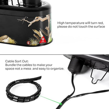 REPTI ZOO Nano Combo Print Tropical Desert Reptile Dual Deep Dome Lamp Fixture - Image 6