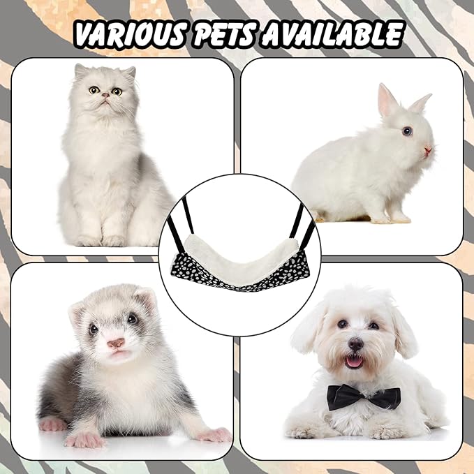 BBTO 3 Pcs Reversible Pet Hammock Soft Plush Cat Hanging Hammock Guinea Pig Bed - Image 7