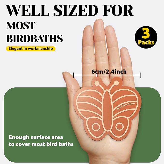 3Pcs Bird Bath Copper Purification Disk 99.99% Pure Copper Water Cleaning Discs - Image 2