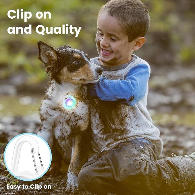 2Pack Dog Lights for Night Walking Dog Collar Light Clip on Glow in The Dark - Image 7