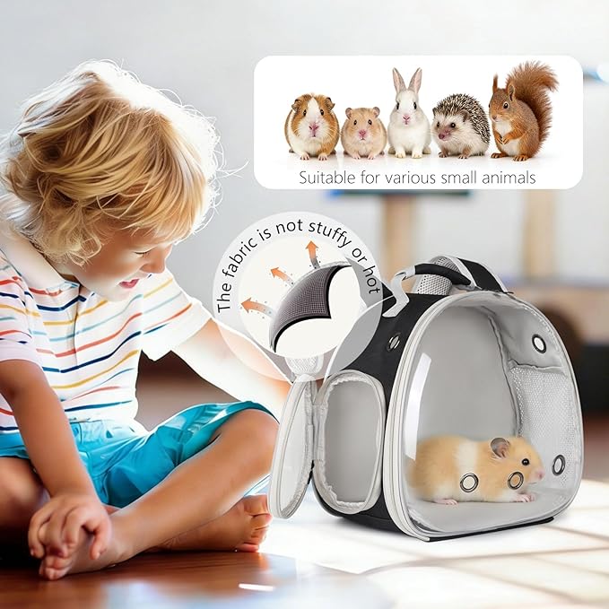 Guinea Pig Backpack, Space Capsule Bubble Window Small Animal Backpack - Image 5