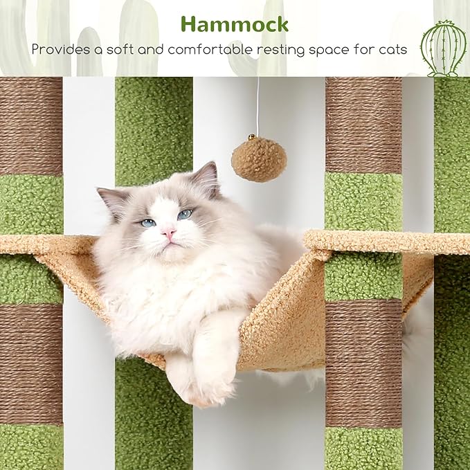 Globlazer XXL Cactus Giant Cat Tree, 83 Inch Heavy Duty Cactus Tall Cat Tower - Image 4
