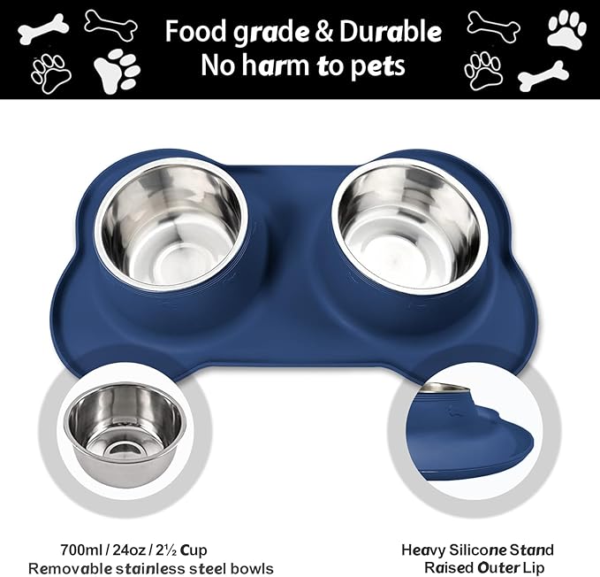 AsFrost Dog Food Bowls Stainless Steel Dog Food & Water Bowl Set - Image 2