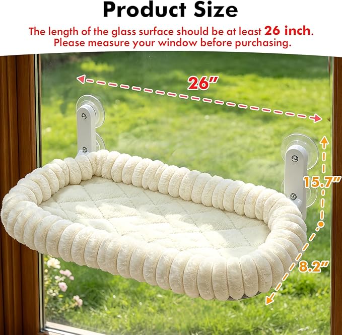 AMOSIJOY Cordless Cat Window Perch, Window Hammock - Image 4