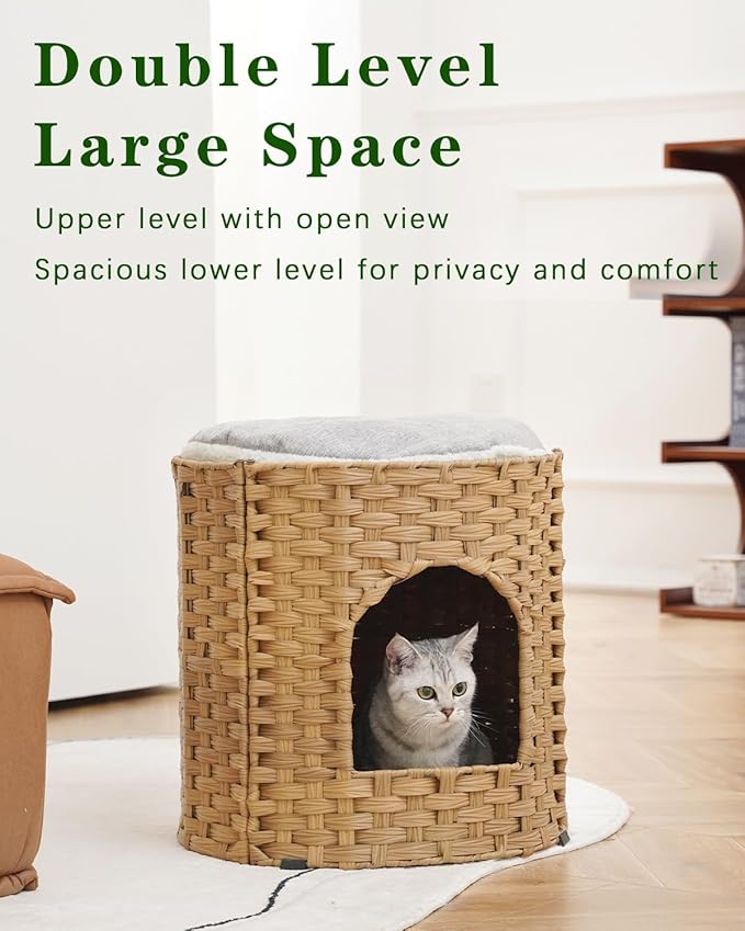 SETVSON Cat House for Indoor Cat, Large Double Cat Houses Cat Bed Cave - Image 2