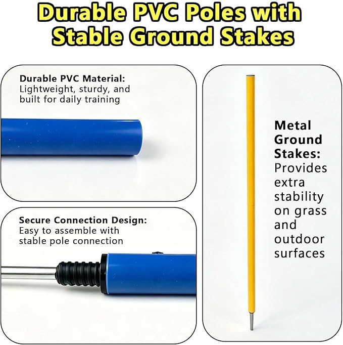 Dog Agility Weave Poles Set, 6-Piece Durable Slalom Weave Poles - Image 6