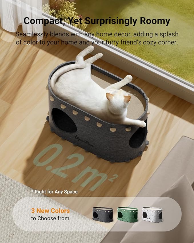 DownyPaws Cat House for Indoor Cats, Cat Bed Cave for Multiple & Large Cats Up - Image 3