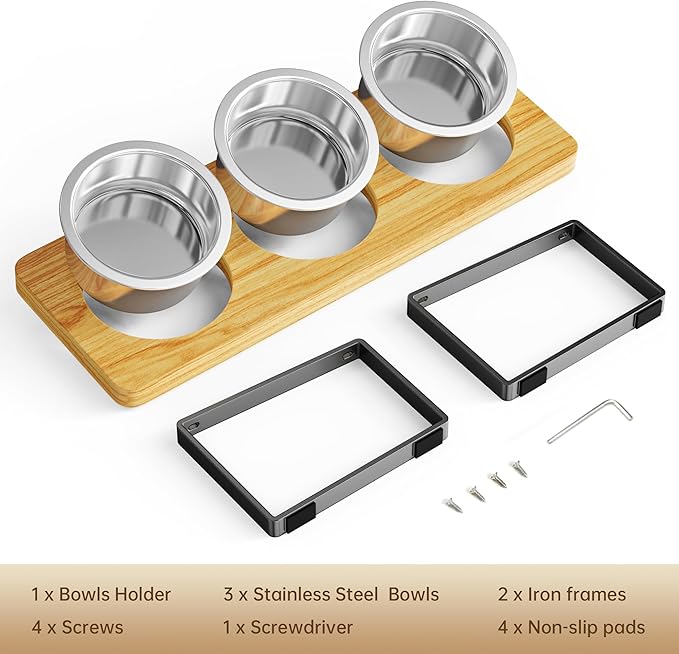 Elevated Cat Bowls with 3 Stainless Steel Bowls | 10° Tilted Anti-Vomiting - Image 7