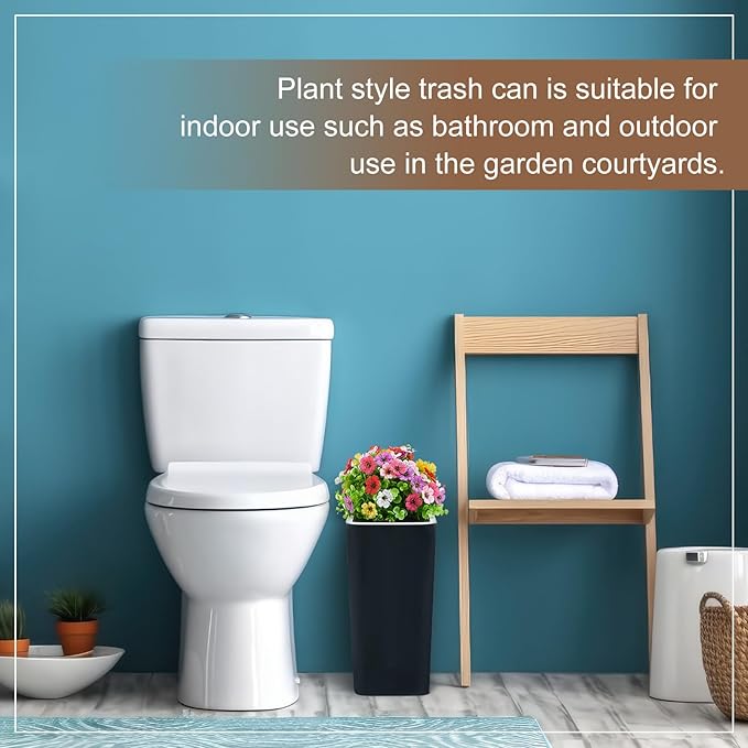 Jingmore Dog Poop Trash Can Outside 3.96 Gal/15 L Plant Styled Dog Waste Trash - Image 4