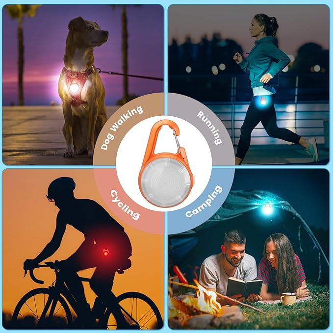 2Pack Dog Lights for Night Walking Dog Collar Light Clip on Rechargeable Glow - Image 4