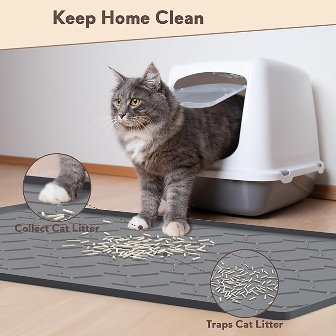 Garoopion Cat Litter Box Mat, Large 34.05×22.5 inch Cat Litter Mat, Waterproof - Image 3
