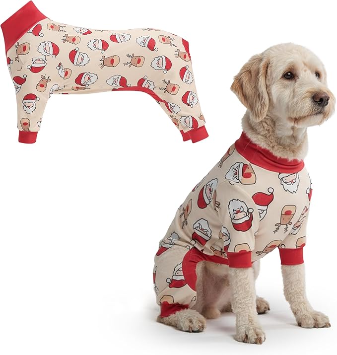 Spark Paws Dog Christmas Pajama, Dog Recovery Suit Male, Ultra-Soft and 4-Way by SparkPaws