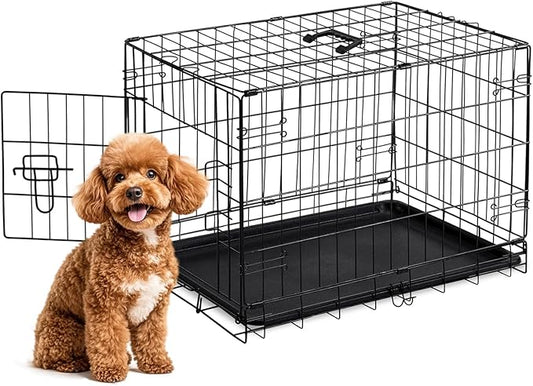 Sweetcrispy 30 Inch Single Door Dog Crate, Metal Pet Kennel by Sweetcrispy