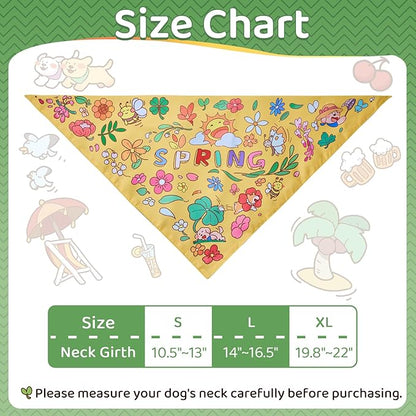 Spring Summer Dog Bandanas, Cute Colorful Bandanas, Washable Cotton Adjustable - Image 8