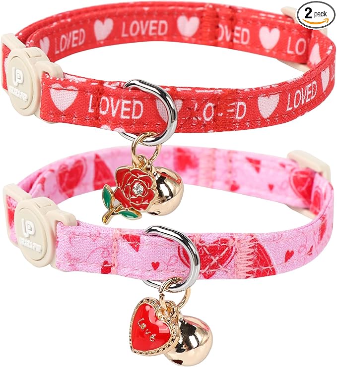 Cat Collar, 2 Pack Cat Collars Cute Breakaway Kitty Collar by UPURARAPUP