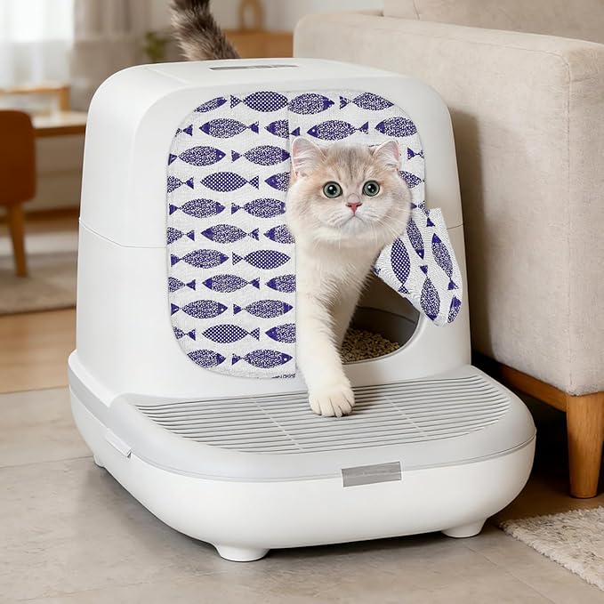 Kisangel Cat Litter Box Curtain, Self Cleaning Litter Case Door Curtain - Image 6