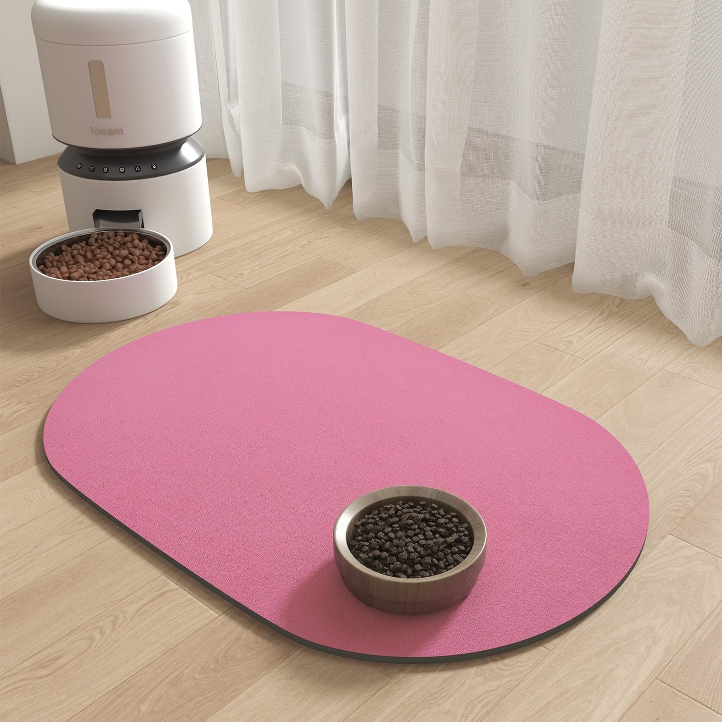 Absorbent Dog Food and Water Bowl Mat - Quick Dry, No Stains Feeding Mat for Messy Drinkers - Pet Supplies Accessories