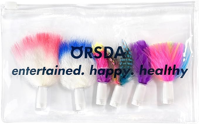 ORSDA 6Pcs Feathers Replacement and Soft Furry Accessories ONLY Fits Cat Toys - Image 8