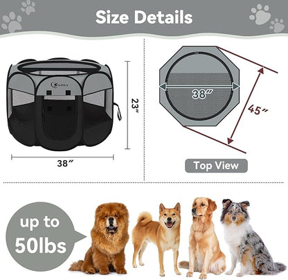 Siedihit Dark Grey Puppy Playpen - Image 8