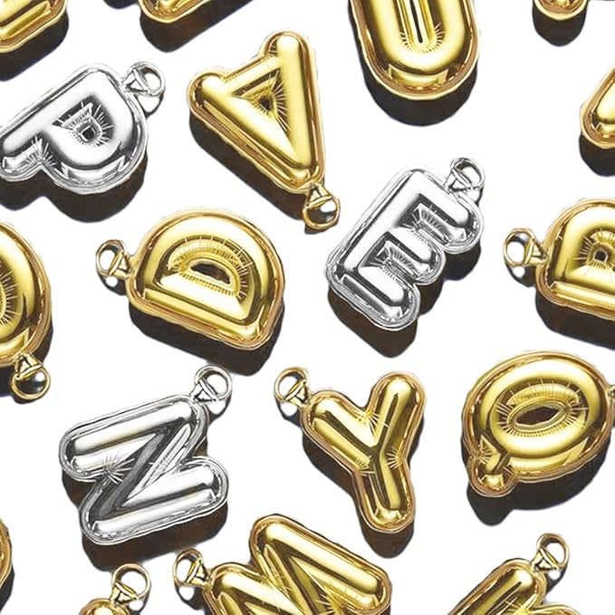 Personalize CAT Collar Charm Brass Balloon Initials/Number Shape - Image 3