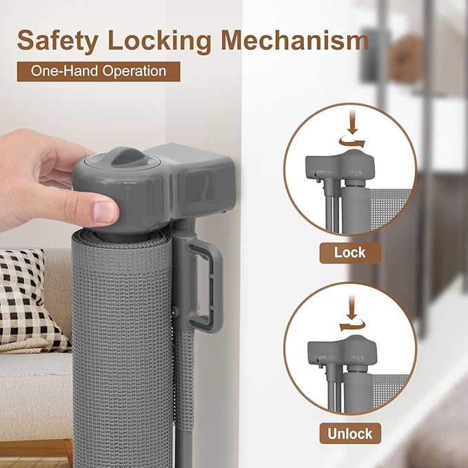 Miumoon 200 inch Retractable Baby Gates 37 inch Tall, Retractable Gate - Image 5