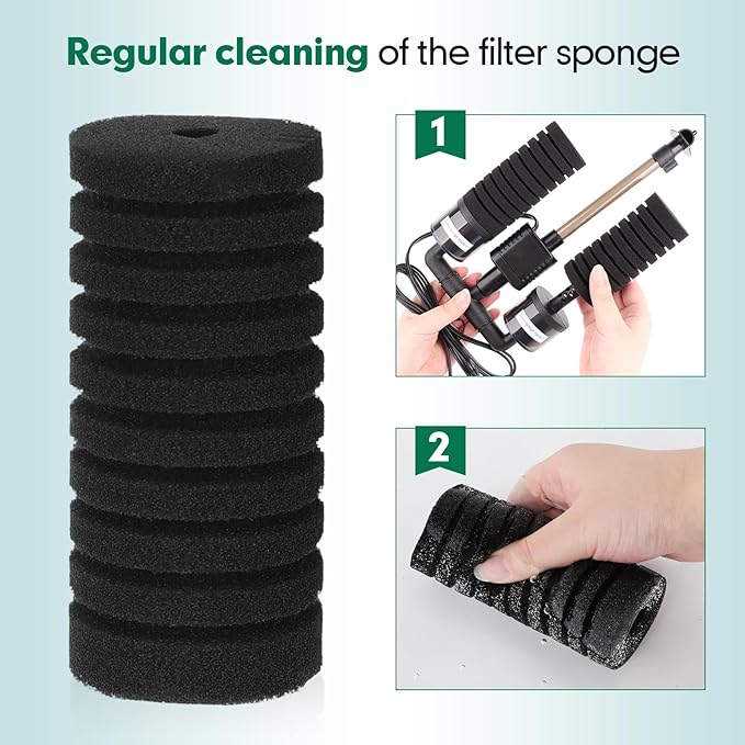 AQQA Replacement Aquarium Filter Sponge 4 Pack - Image 4