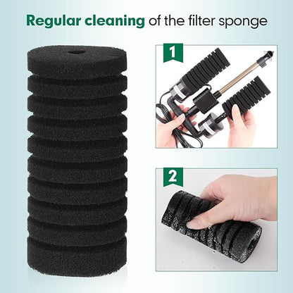 AQQA Replacement Aquarium Filter Sponge 4 Pack - Image 4