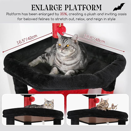 Globlazer Extra Large Platform Gothic Cat Tree, 65in Tall Sturdy Goth Cat Tower - Image 2