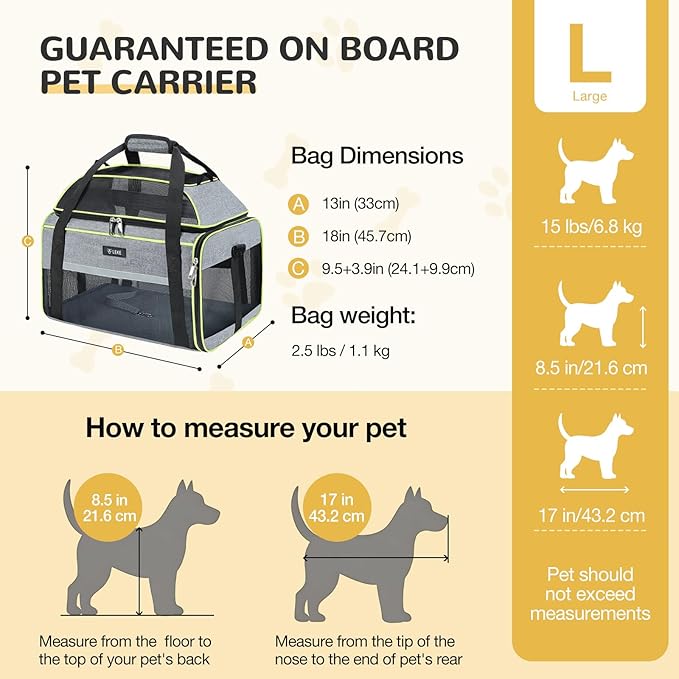 Lekereise Top-Expandable Pet Carrier 18x13x9.5 Inch Southwest Frontier Airline - Image 3