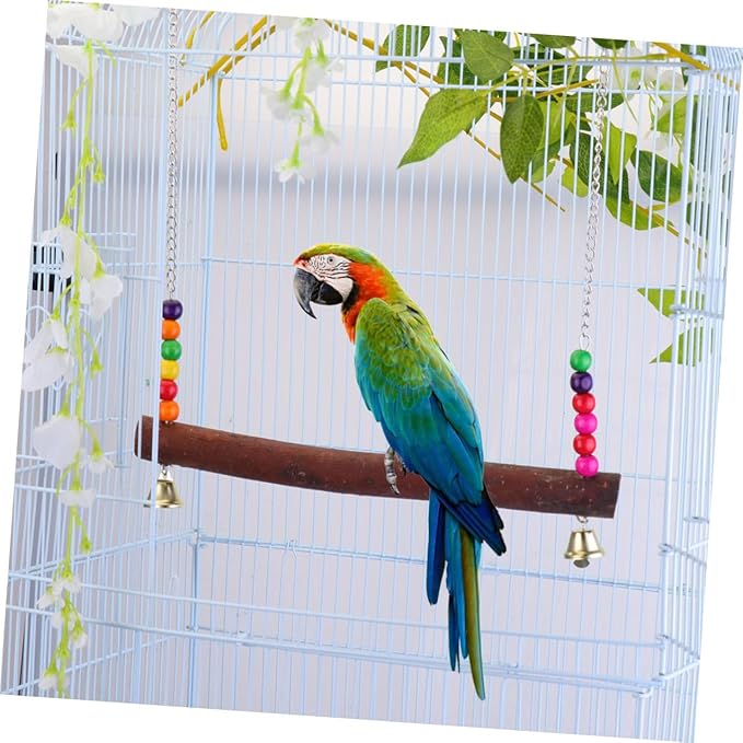 VICASKY Parrot Bird Swing Wooden Hanging Swing - Image 7