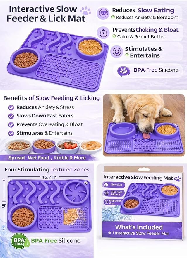 Silicone Dog Feeding Mat with Slow Feeder & Lick Pad - Image 6