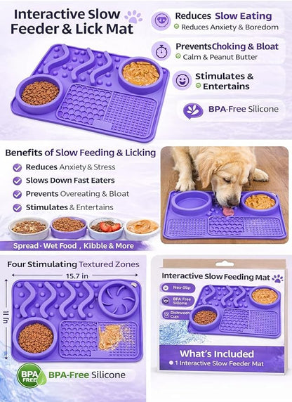 Silicone Dog Feeding Mat with Slow Feeder & Lick Pad - Image 6