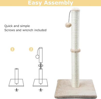 Dimaka 34" Height Tall Cat Scratching Post, Claw Scratcher - Image 2