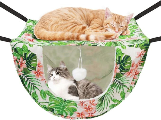 JSPYFITS Cat Cage Hammock with Ball, Double Layer Hanging Adjustable Soft Pet by JSPYFITS