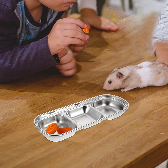 Ipetboom Compartment Pet Tray Food Bowls: 6pcs Stainless Steel Cat Bowl Divided - Image 2