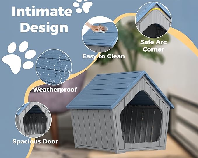 DRATO Dog House Outdoor Indoor Cozy Small Dog Houses Durable Resin Material - Image 7