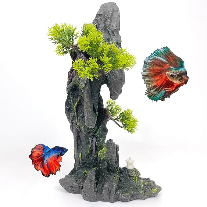 Tall Aquarium Mountain View Stone Decorations Aquarium Ornament Rock Cave by VMCN