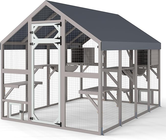 69.7" L Large Catio Outdoor Cat Enclosure, Walk-in Outdoor Cat House by MayugardeningPetfurniture