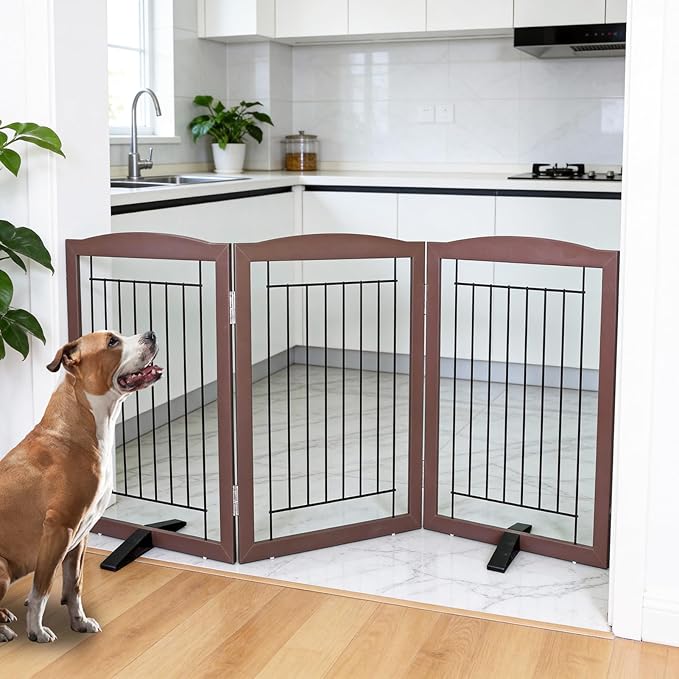 ZJSF Freestanding Dog Fence Indoor, Foldable Dog Gate - Image 2