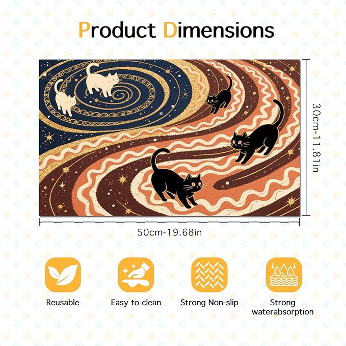 HOMETITUTE Cat Mat for Food Non-Slip Mat for Cat and Dog Food and Water Indoor - Image 6