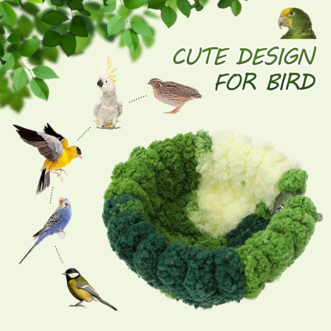 Admaison Bird Nest for Cage, Plush Hanging Bird Bed for Parakeet, Breeding Bird - Image 6