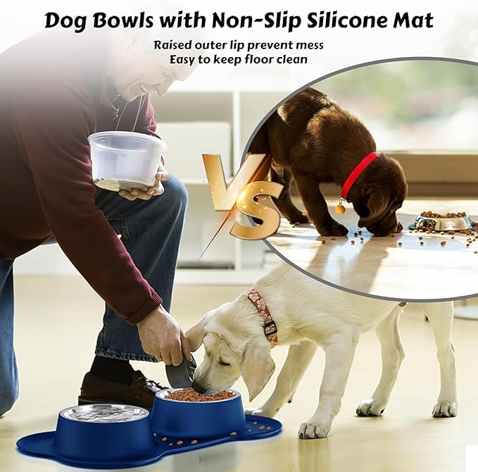 AsFrost Dog Food Bowls Stainless Steel Dog Bowls, Food Water Bowl Set - Image 5