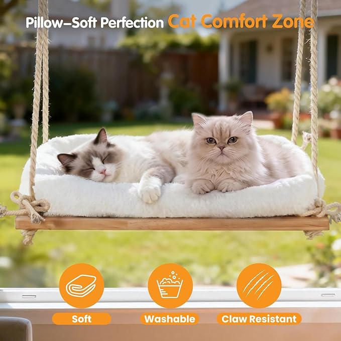 Large Cat Window Perch, Window Hammock Bed - Image 5
