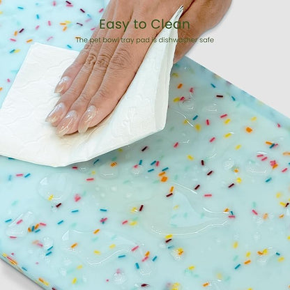 PWTAA Dog Food Mat Anti-Slip Silicone Dog Bowl Mat Thicker Pet Placemat - Image 8